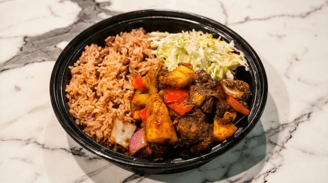 Brown Stew Chicken Bowl.